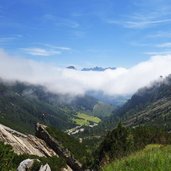 blick von muttekopfhuette ueber das tal nebel