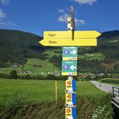 zillertal radweg bei schlitters wegweiser